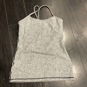 Lululemon size 8 power Y Tank Speckled Black and white